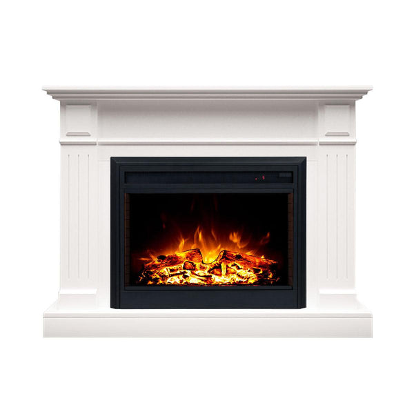 Berwick 2000W Electric Fireplace Heater White Mantel Suite with 30" Moonlight Insert - Moda Living