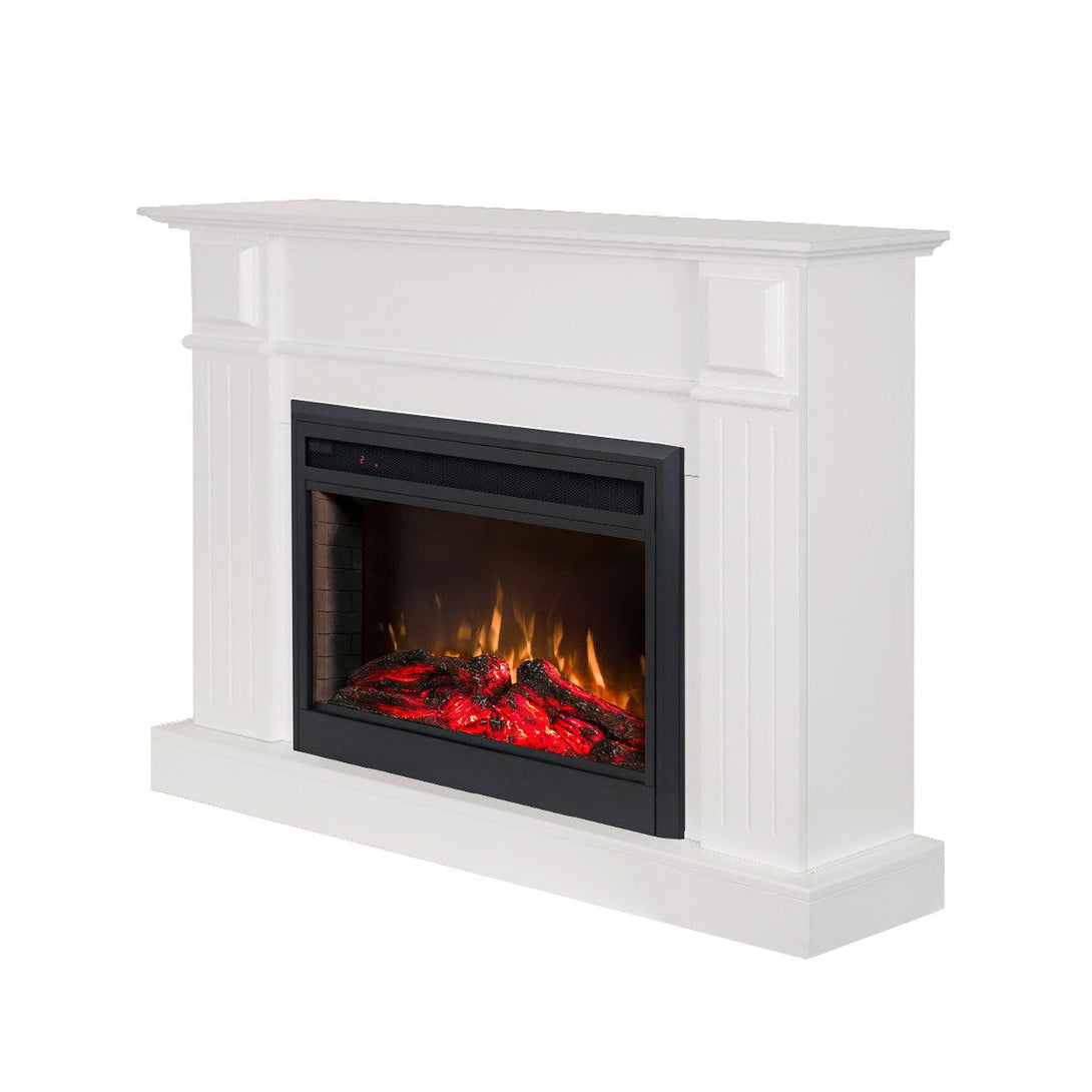 Berwick 2000W Electric Fireplace Heater White Mantel Suite with 30" Moonlight Insert - Moda Living