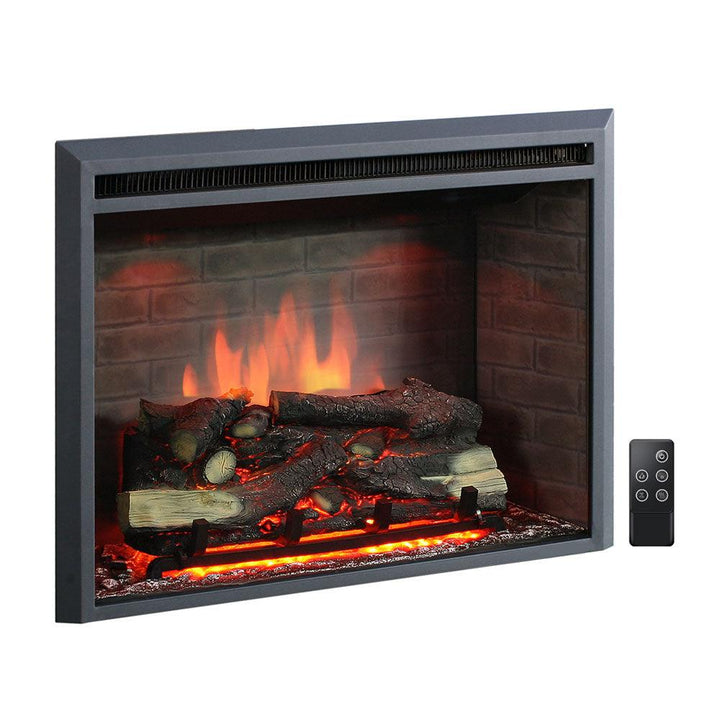 George 2000W Electric Fireplace Heater White Mantel Suite with 30" Primo Insert - Moda Living