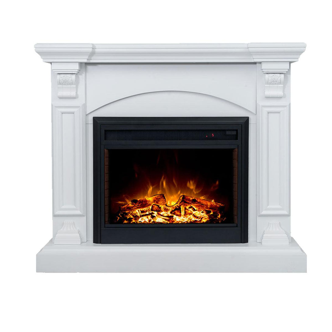 Cove 2000W Electric Fireplace Heater White Mantel Suite with 30" Moonlight Insert - Moda Living