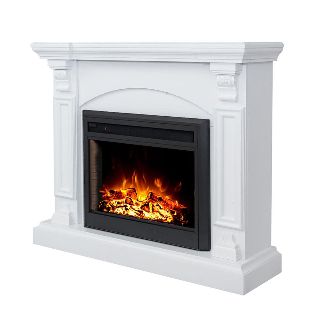 Cove 2000W Electric Fireplace Heater White Mantel Suite with 30" Moonlight Insert - Moda Living