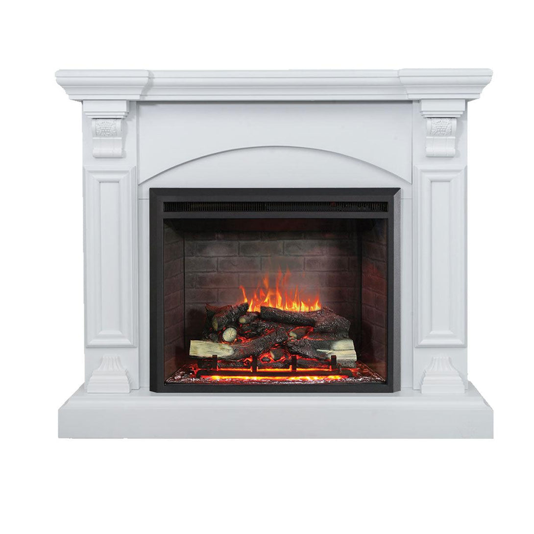 Cove 2000W Electric Fireplace Heater White Mantel Suite with 30" Primo Insert - Moda Living