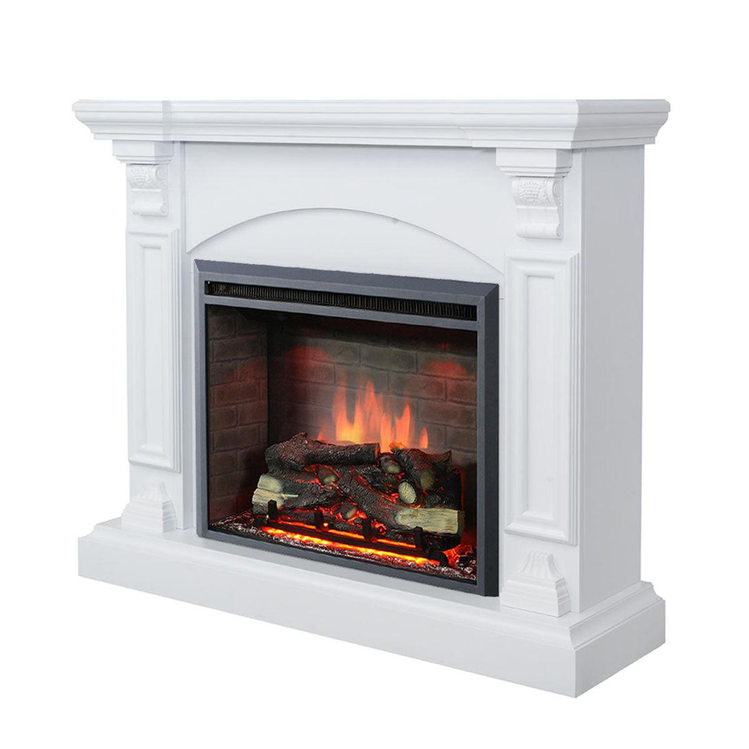 Cove 2000W Electric Fireplace Heater White Mantel Suite with 30" Primo Insert - Moda Living