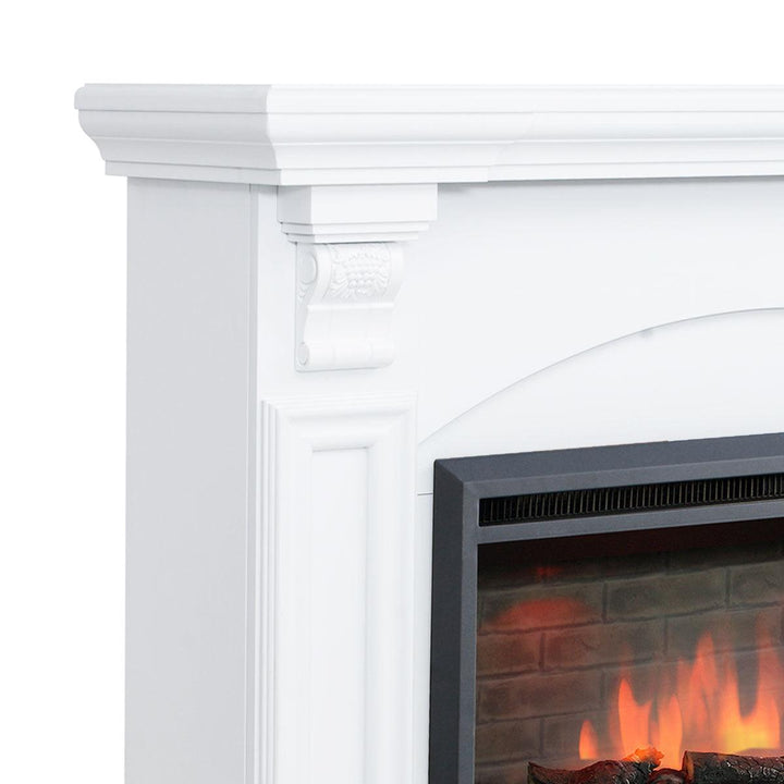 Cove 2000W Electric Fireplace Heater White Mantel Suite with 30" Primo Insert - Moda Living