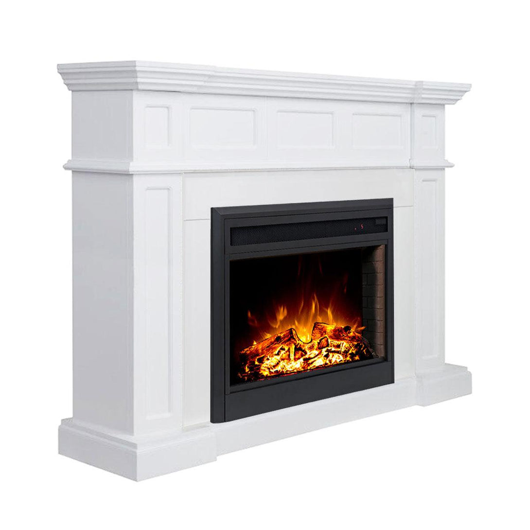 Hudson 2000W Electric Fireplace Heater White Mantel Suite With 30" Moonlight Insert - Moda Living