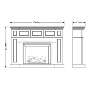 Hudson 2000W Electric Fireplace Heater White Mantel Suite With 30" Primo Insert - Moda Living