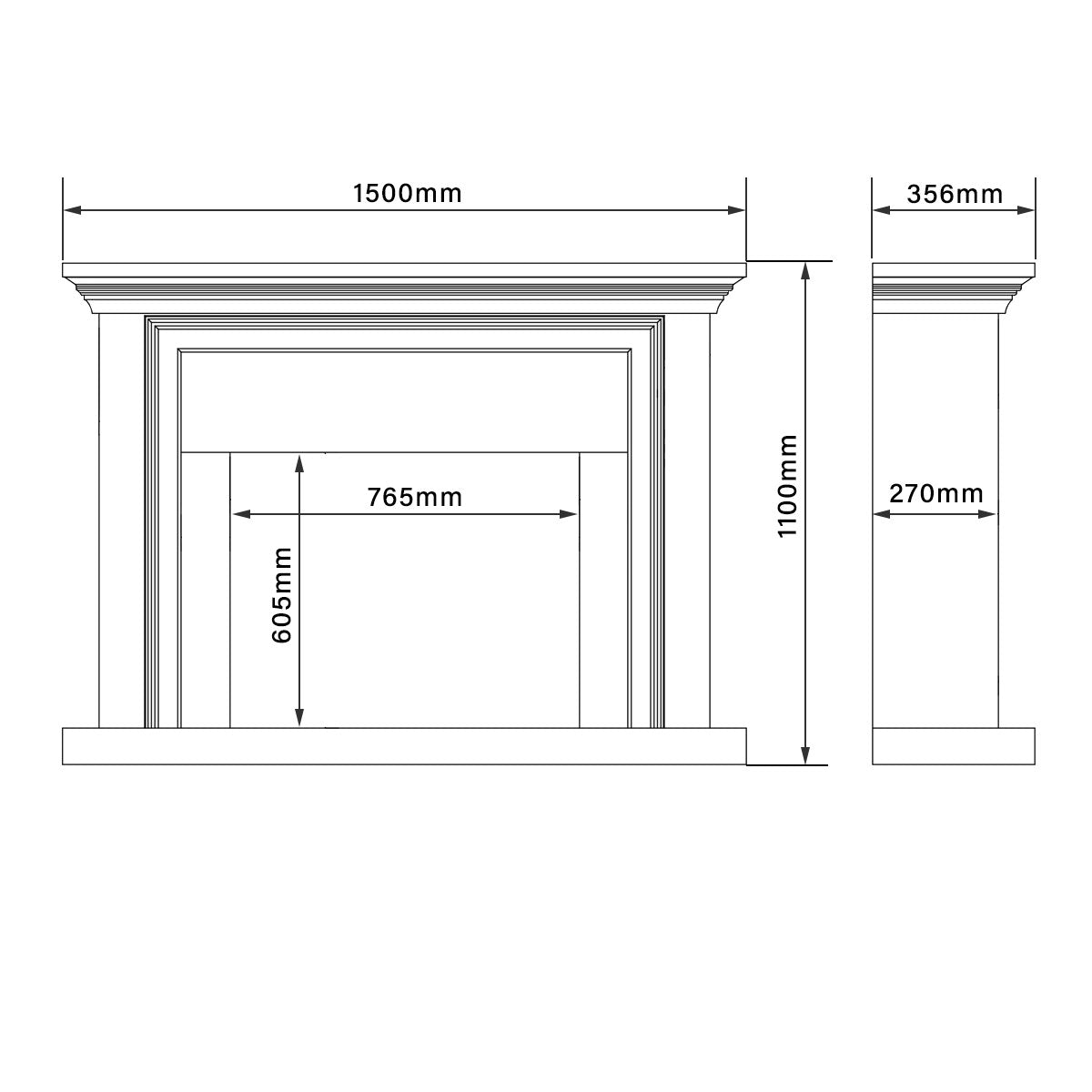 Kingsley 2000W Electric Fireplace Heater Grey Mantel Suite With 30" Primo Insert - Moda Living
