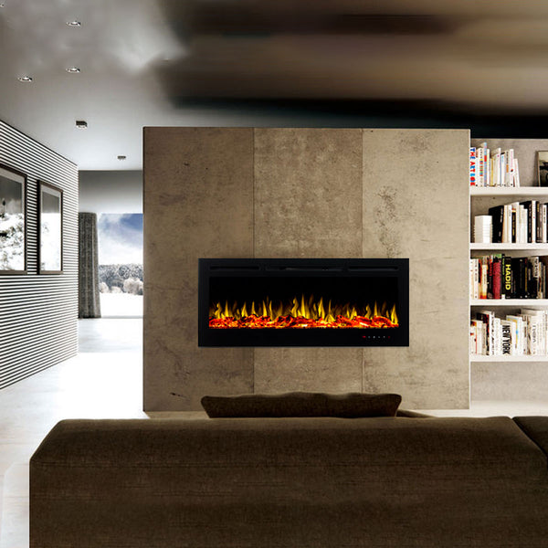 Provence 1500W 50 inch Recessed / Wall Mounted Electric Fireplace - Moda Living