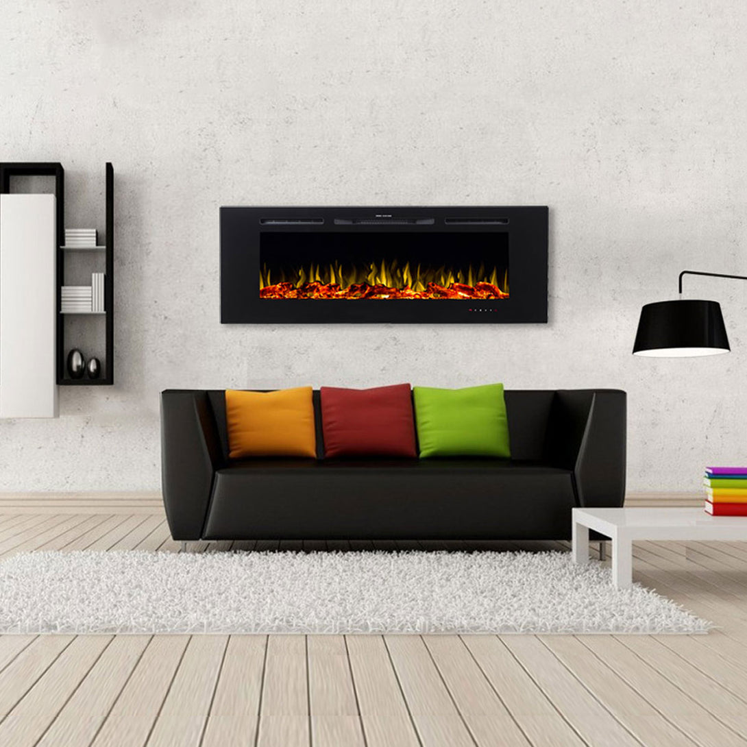 Provence 1500W 60 inch Recessed / Wall Mounted Electric Fireplace - Moda Living