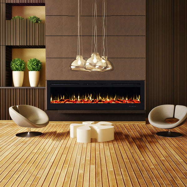 Provence 1500W 72 inch Recessed / Wall Mounted Electric Fireplace - Moda Living