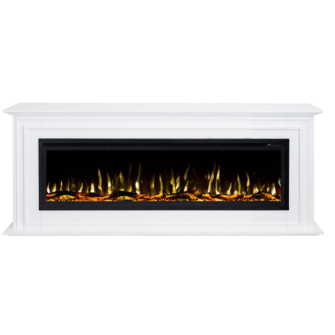 Concerto 1500W 60 Inch Electric Fireplace Insert with Eton White Mantel Suite - Moda Living