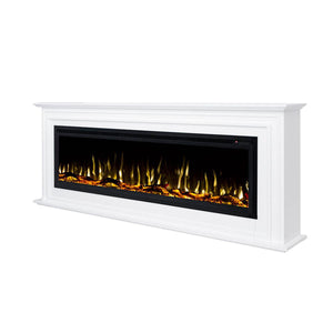 Concerto 1500W 60 Inch Electric Fireplace Insert with Eton White Mantel Suite - Moda Living