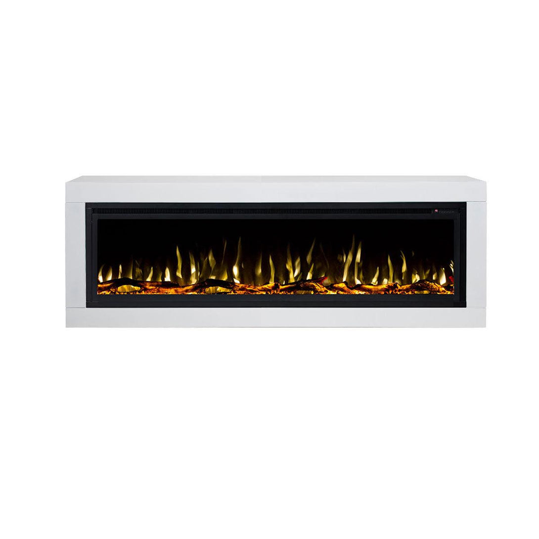 Concerto 1500W 60 Inch Electric Fireplace Insert with Horizon White Mantel Suite - Moda Living