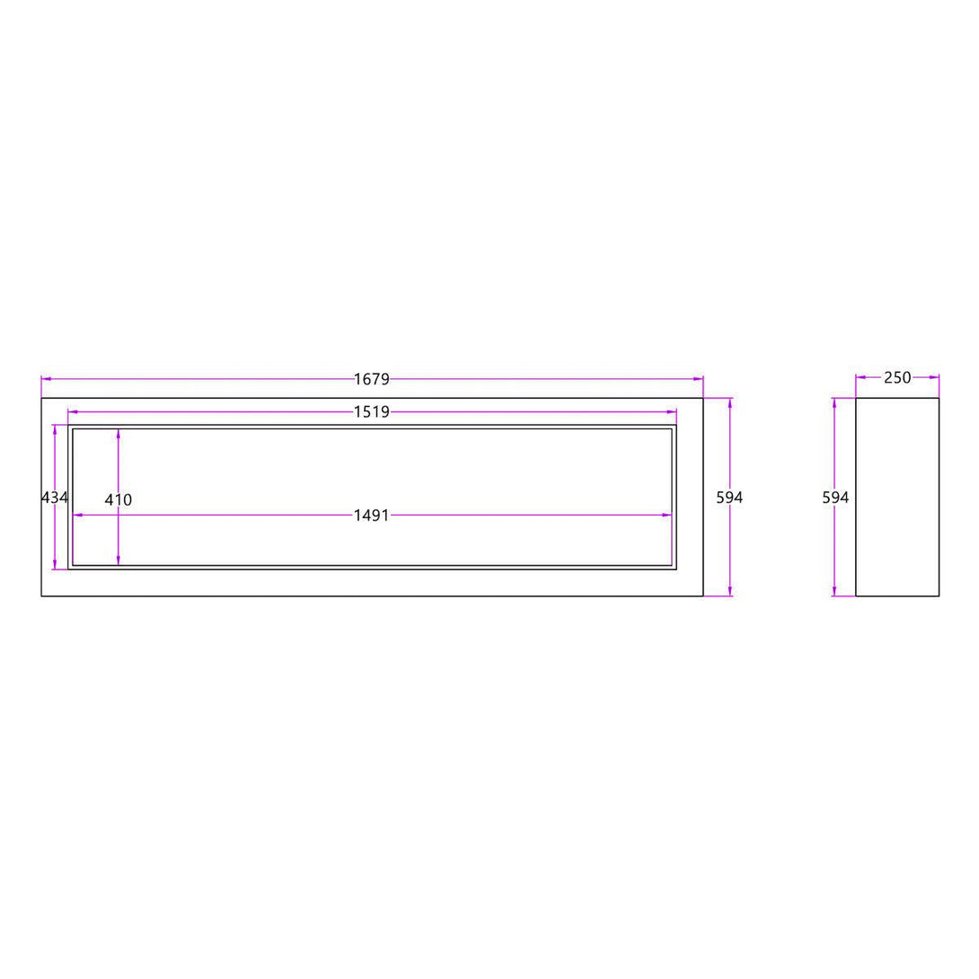 Concerto 1500W 60 Inch Electric Fireplace Insert with Horizon White Mantel Suite - Moda Living