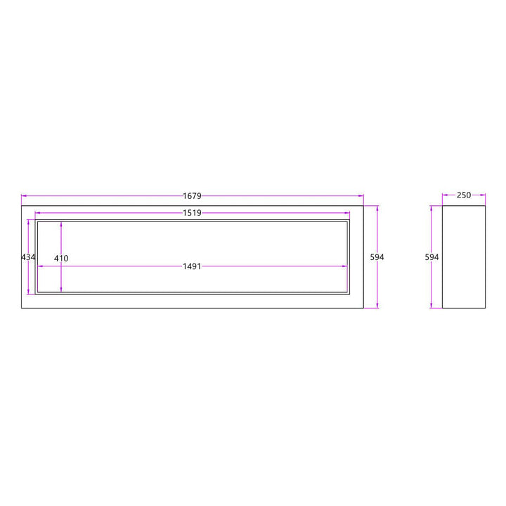 Concerto 1500W 60 Inch Electric Fireplace Insert with Horizon White Mantel Suite - Moda Living