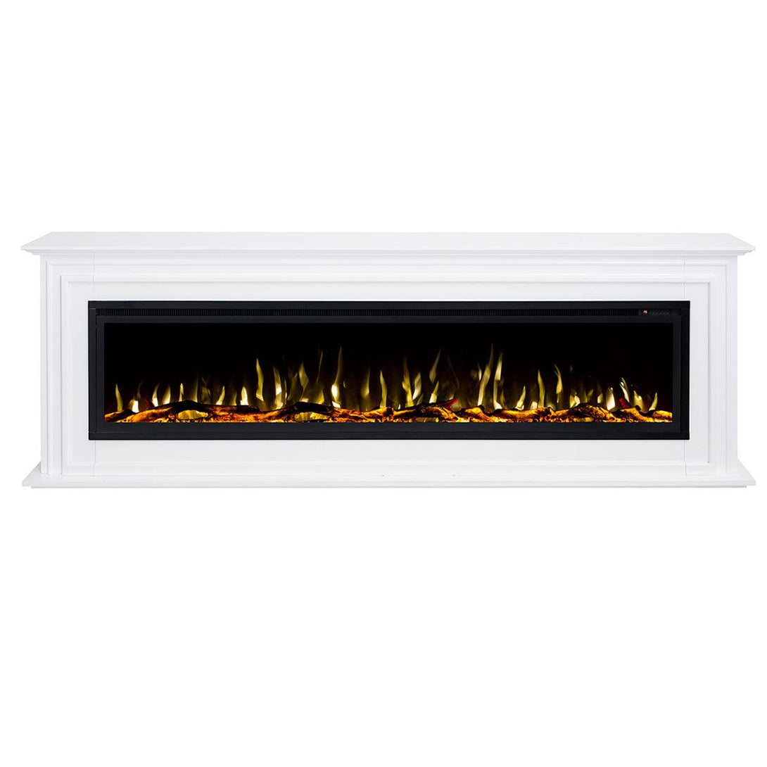 Concerto 1500W 72 Inch Electric Fireplace Insert with Eton White Mantel Suite - Moda Living