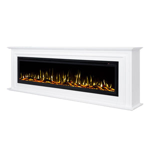 Concerto 1500W 72 Inch Electric Fireplace Insert with Eton White Mantel Suite - Moda Living