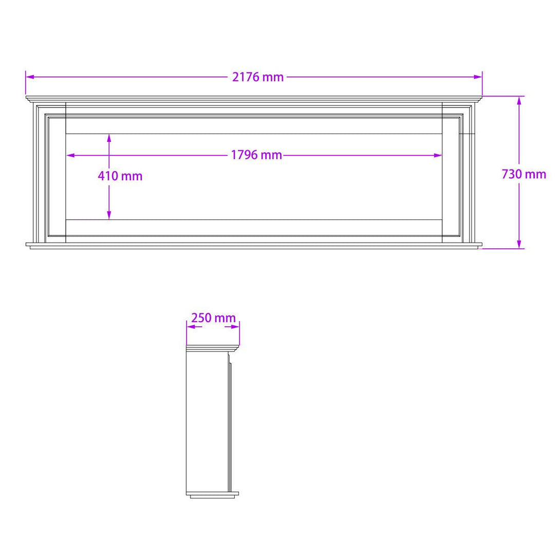 Concerto 1500W 72 Inch Electric Fireplace Insert with Eton White Mantel Suite - Moda Living