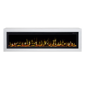 Concerto 1500W 72 Inch Electric Fireplace Insert with Horizon White Mantel Suite - Moda Living