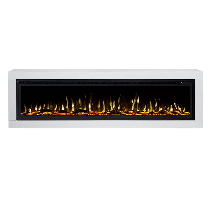 Concerto 1500W 72 Inch Electric Fireplace Insert with Horizon White Mantel Suite - Moda Living