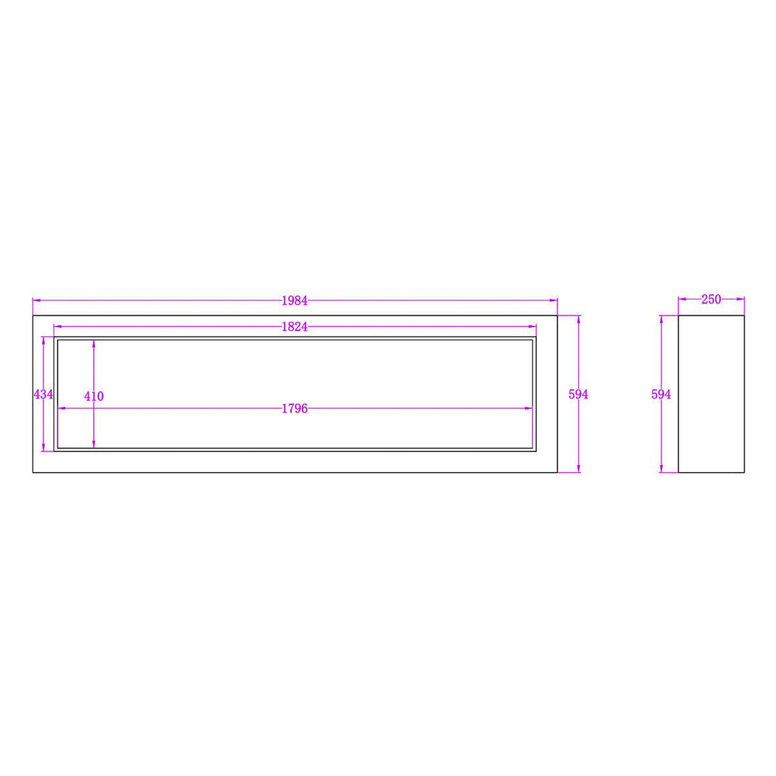 Concerto 1500W 72 Inch Electric Fireplace Insert with Horizon White Mantel Suite - Moda Living