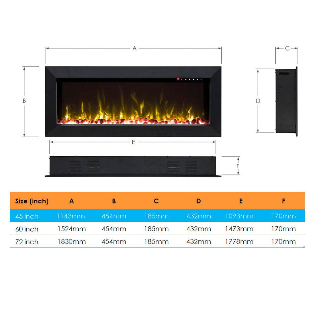 Herman 1500W 45 inch Built-in Recessed Electric Fireplace - Moda Living