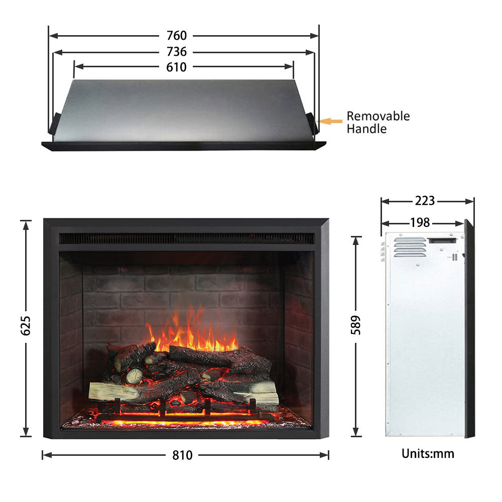 Primo 2000W 30" Electric Fireplace Insert - Moda Living