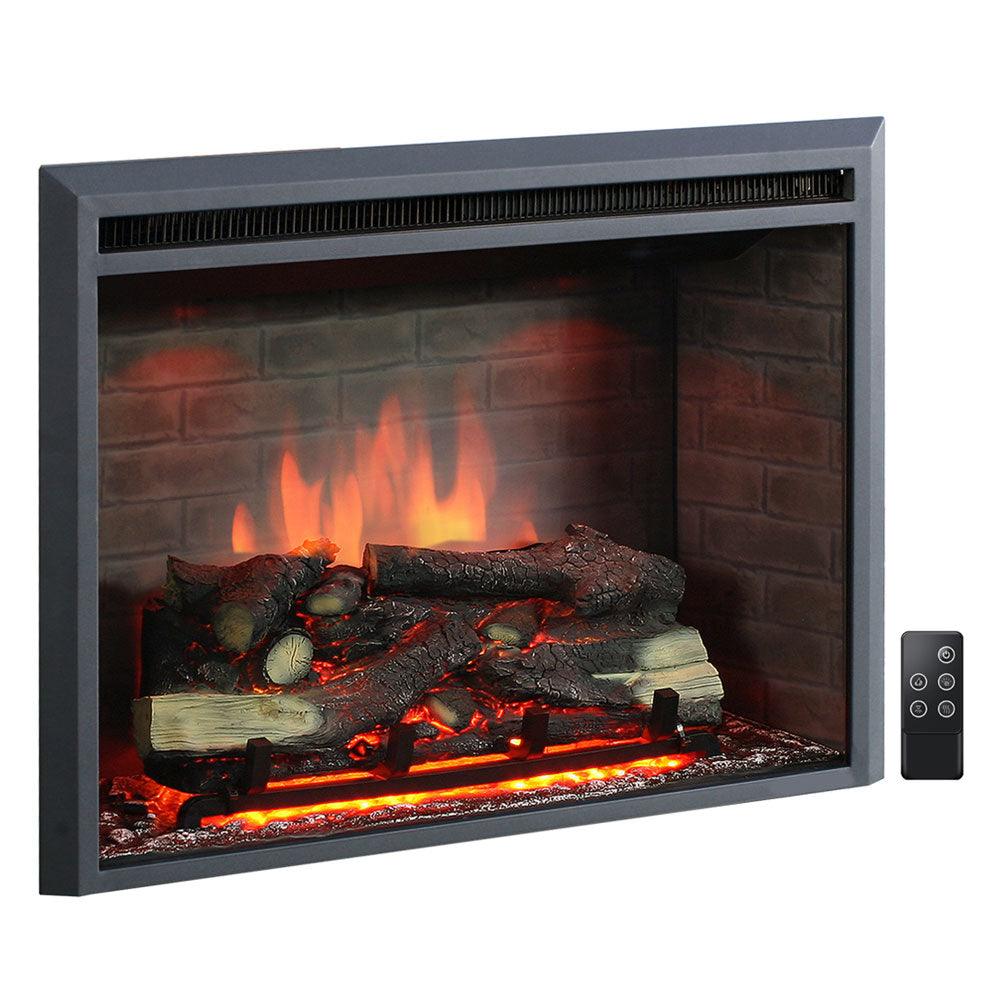 Ascot 2000W Electric Fireplace Heater White Mantel Suite with 30" Primo Insert - Moda Living