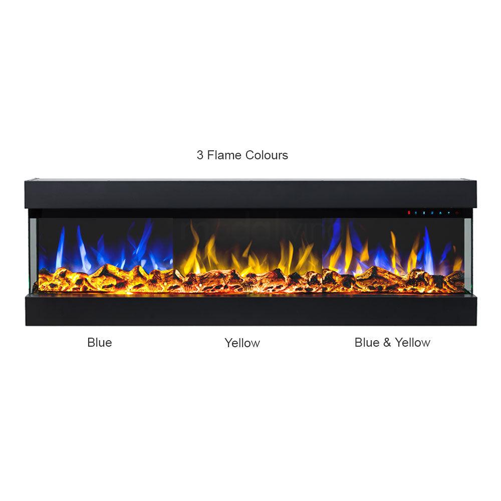 Zevoko 1600W 3 Sided 50 Inch Recessed / Wall Mounted Electric Fireplace - Moda Living