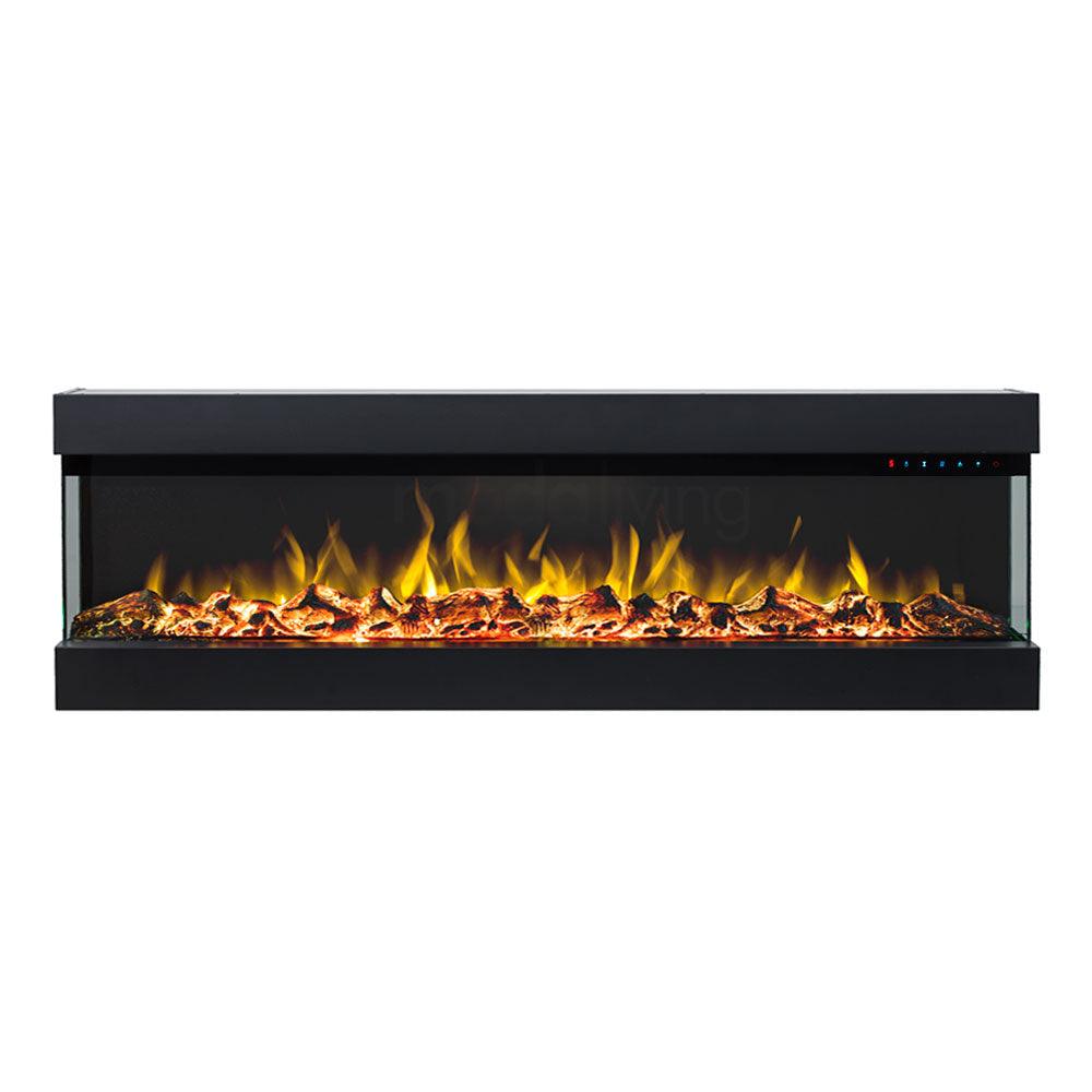 Zevoko 1600W 3 Sided 60 Inch Recessed / Wall Mounted Electric Fireplace - Moda Living