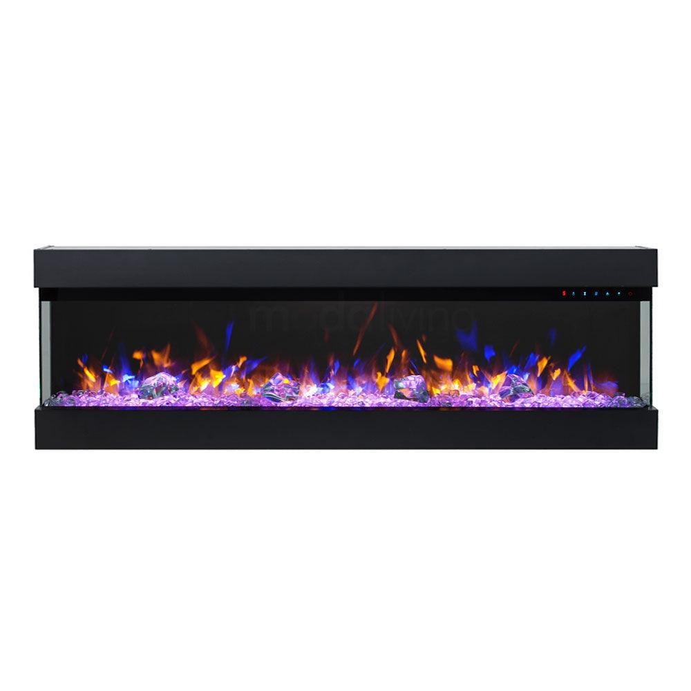 Zevoko 1600W 3 Sided 60 Inch Recessed / Wall Mounted Electric Fireplace - Moda Living