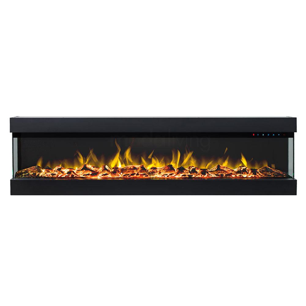 Zevoko 1600W 3 Sided 72 Inch Recessed / Wall Mounted Electric Fireplace - Moda Living