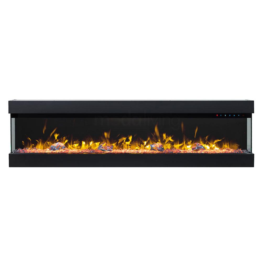 Zevoko 1600W 3 Sided 72 Inch Recessed / Wall Mounted Electric Fireplace - Moda Living