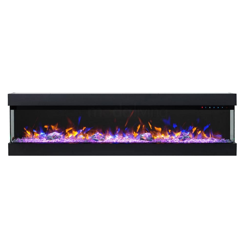 Zevoko 1600W 3 Sided 72 Inch Recessed / Wall Mounted Electric Fireplace - Moda Living