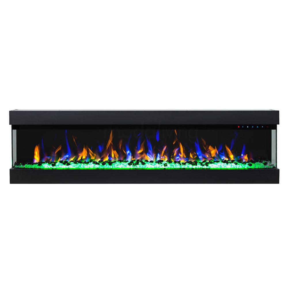 Zevoko 1600W 3 Sided 72 Inch Recessed / Wall Mounted Electric Fireplace - Moda Living