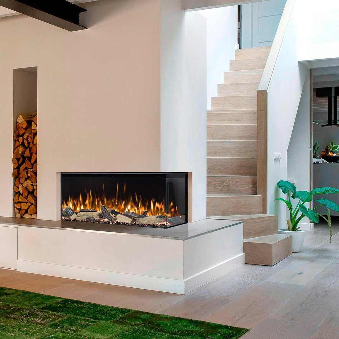 Langham 1600W 1/2/3-Sided 40 Inch Extra Deep Electric Fireplace - Moda Living