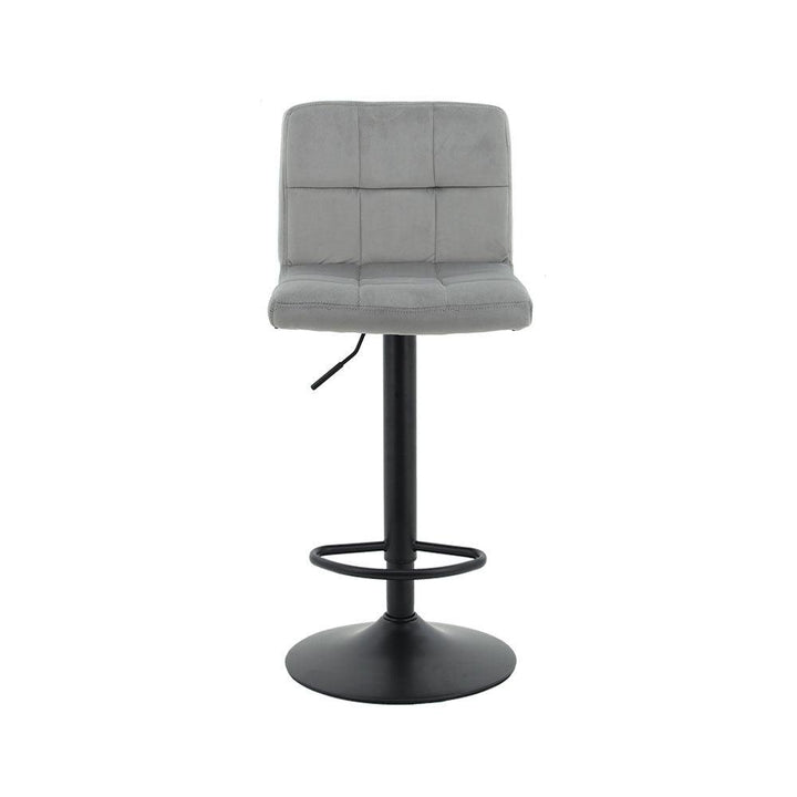 Franco Gas Lift Swivel Bar Stool (Set of 2) - Grey Fabric Black Legs - Moda Living