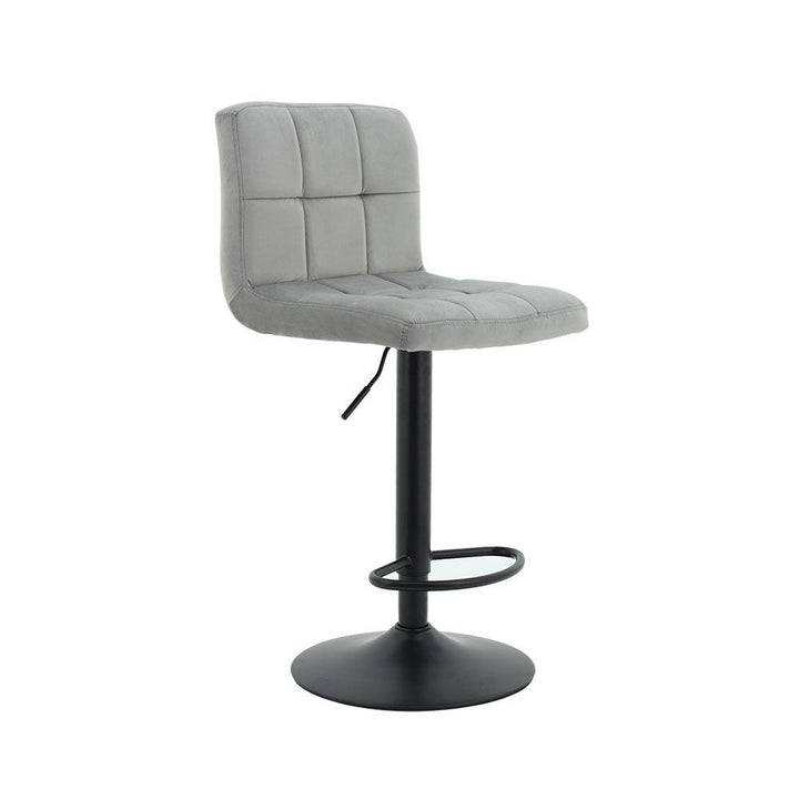 Franco Gas Lift Swivel Bar Stool (Set of 2) - Grey Fabric Black Legs - Moda Living