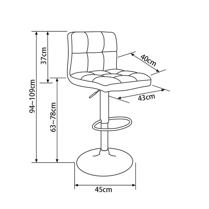 Franco Gas Lift Swivel Bar Stool (Set of 2) - Grey Fabric Black Legs - Moda Living