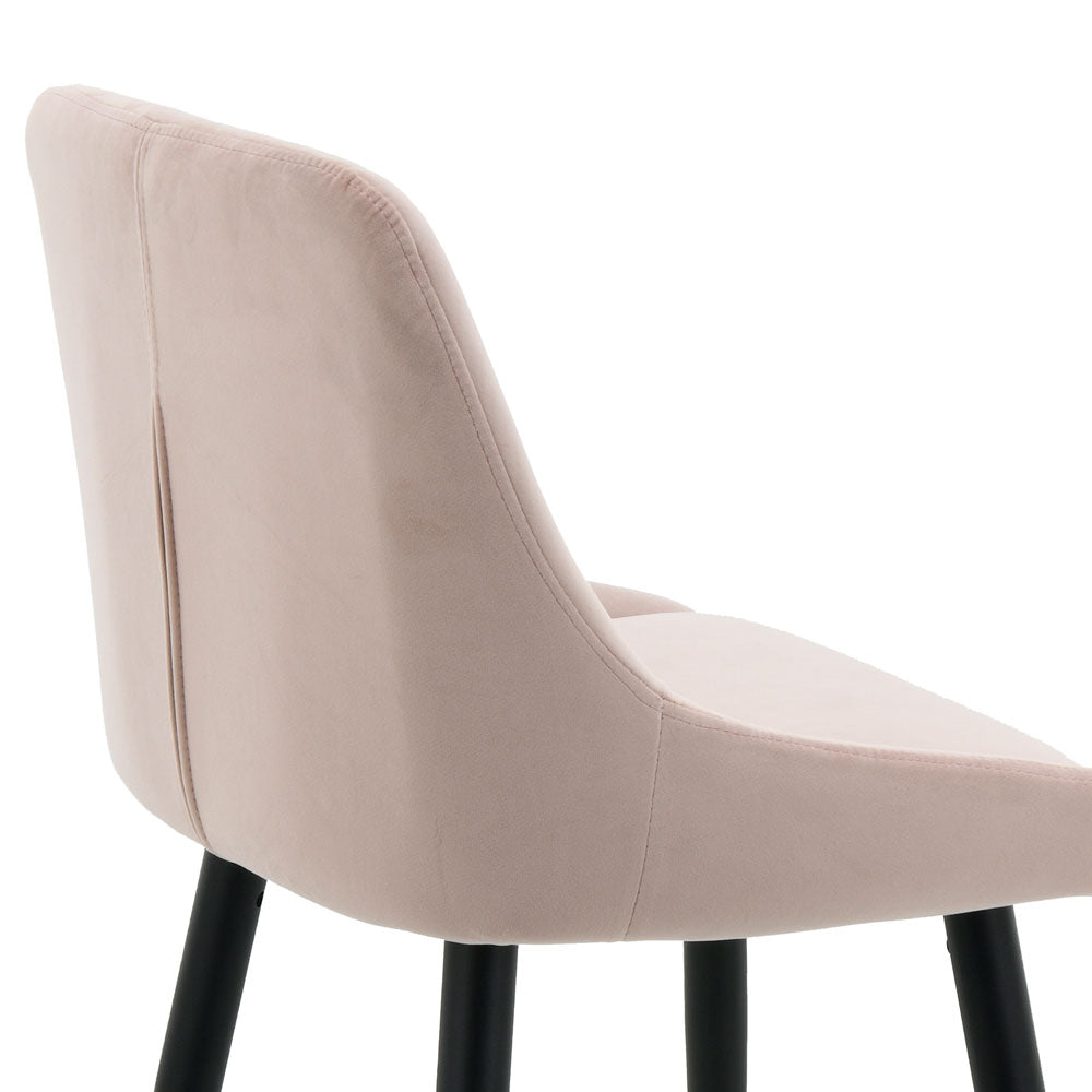 Kane Bar Stool (Set of 2) - Pink Fabric Black Legs - Moda Living