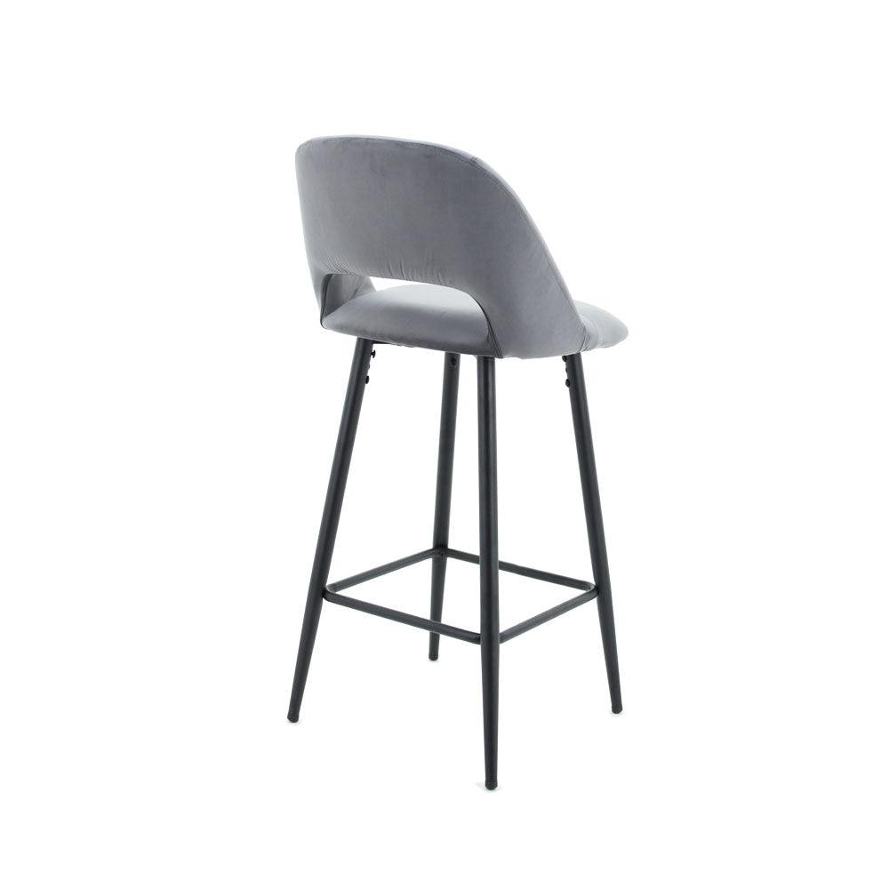 Faro Bar Stool (Set of 2) - Drak Grey Fabric Black Legs - Moda Living