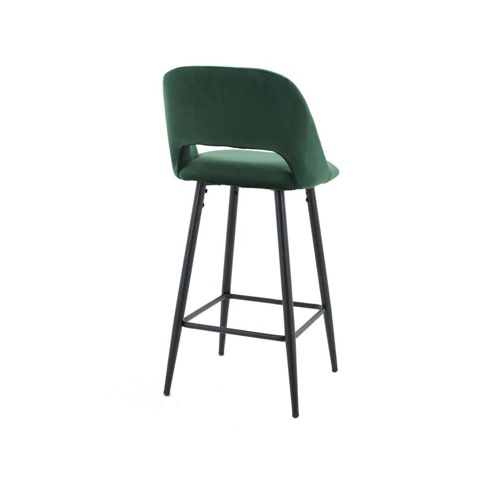 Faro Bar Stool (Set of 2) - Green Fabric Black Legs - Moda Living