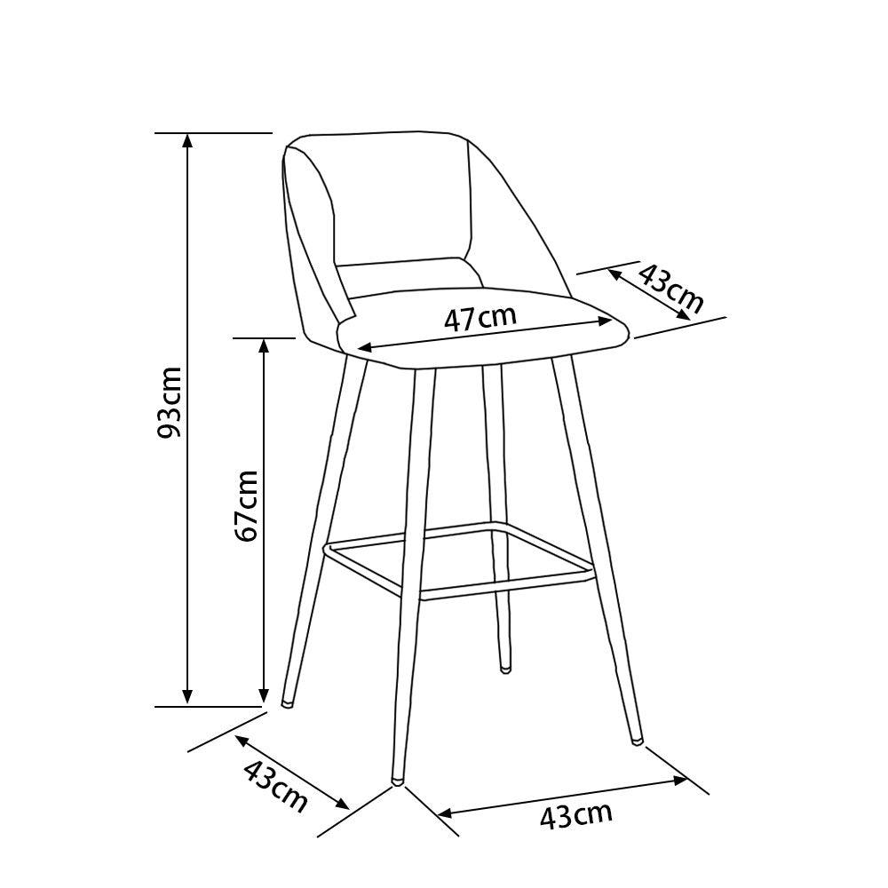 Faro Bar Stool (Set of 2) - Green Fabric Black Legs - Moda Living