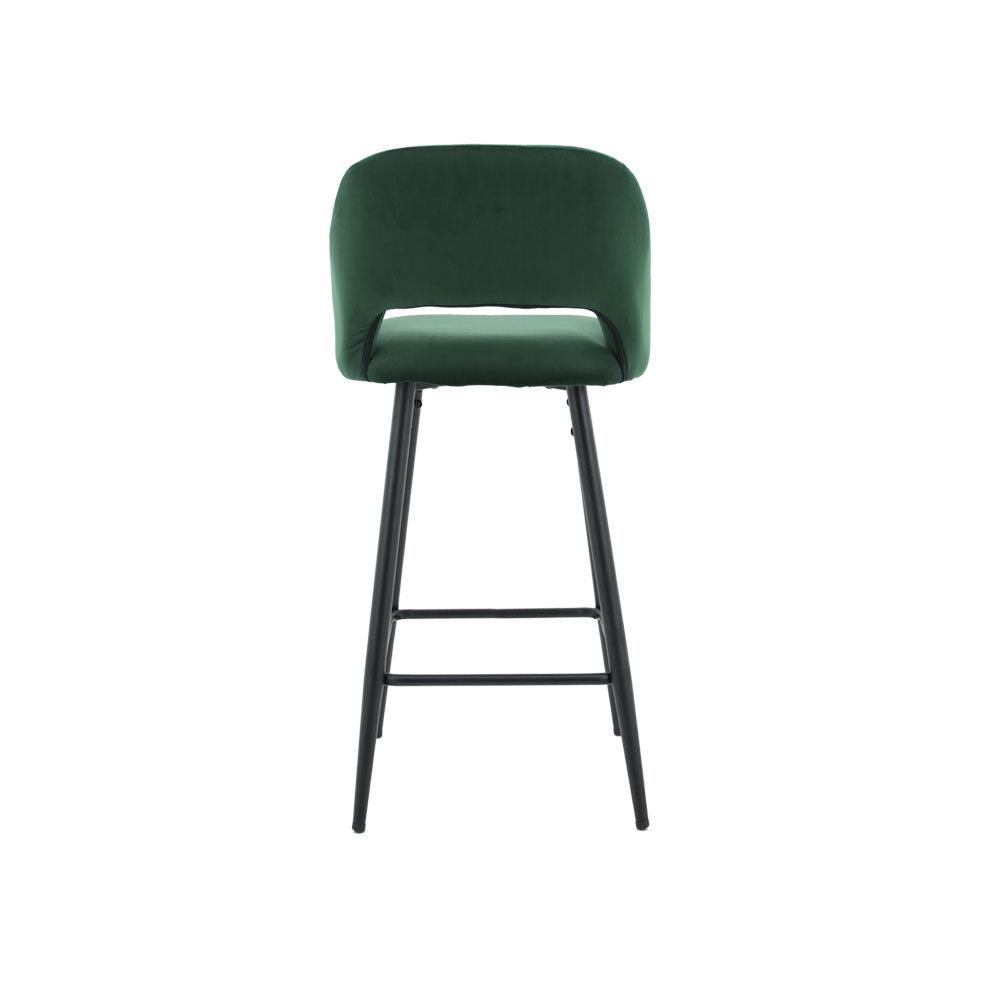 Faro Bar Stool (Set of 2) - Green Fabric Black Legs - Moda Living