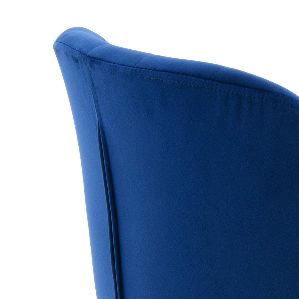 Capella Bar Stool (Set of 2) - Royal Blue Velvet Fabric Golden Legs - Moda Living