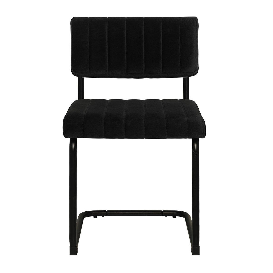 Mila Dining Chair (Set of 2) - Black Velvet Fabric Black Legs - Moda Living