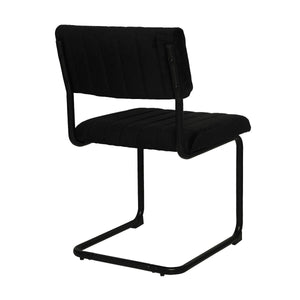 Mila Dining Chair (Set of 2) - Black Velvet Fabric Black Legs - Moda Living