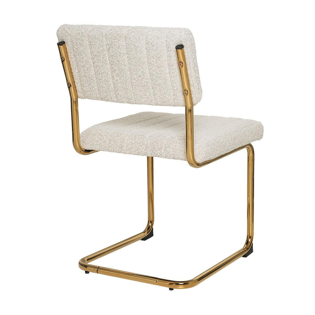 Mila Dining Chair (Set of 2) - Light Beige Boucle Fabric Golden Legs - Moda Living