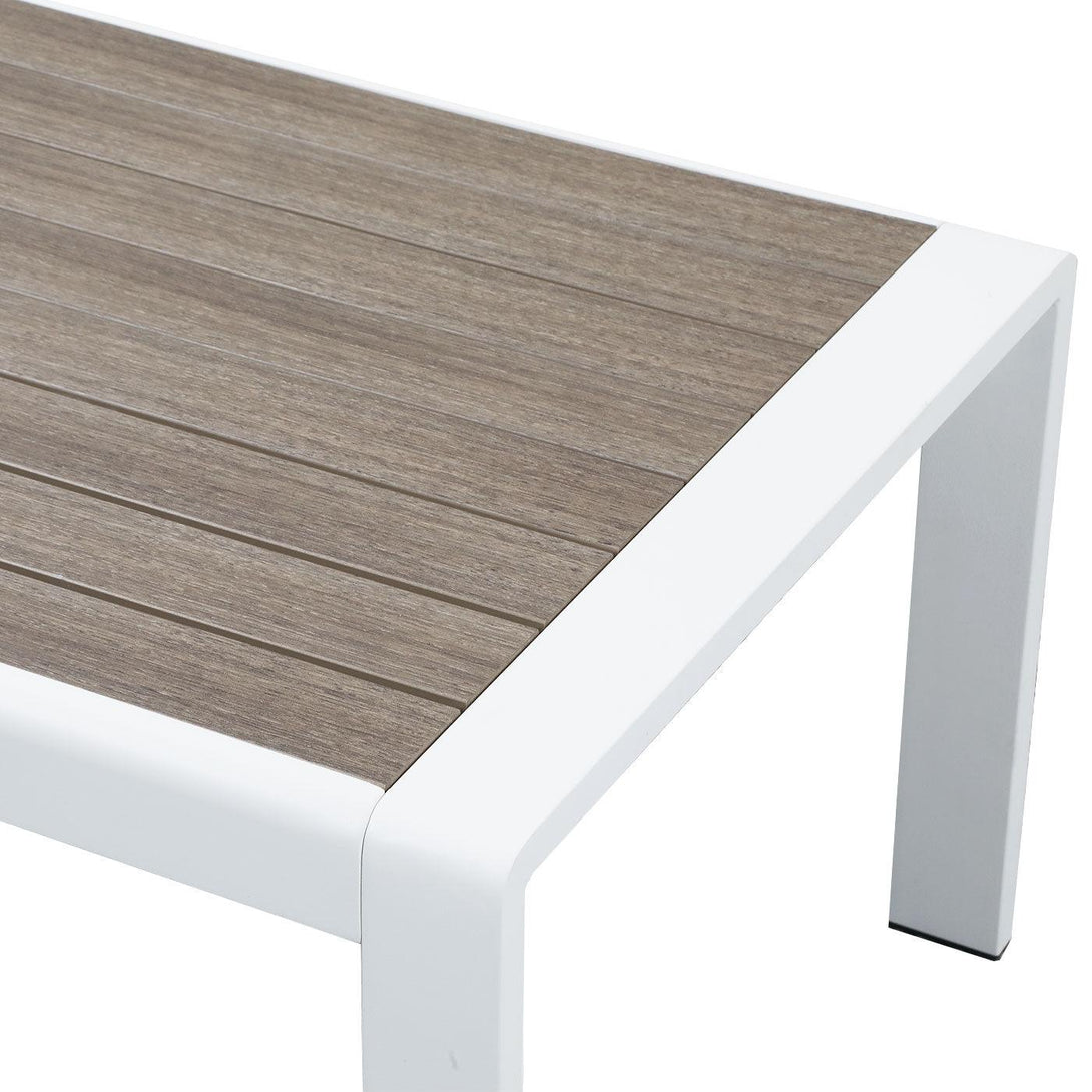 Florence White Aluminium Outdoor Coffee Table with Polywood Top - Moda Living