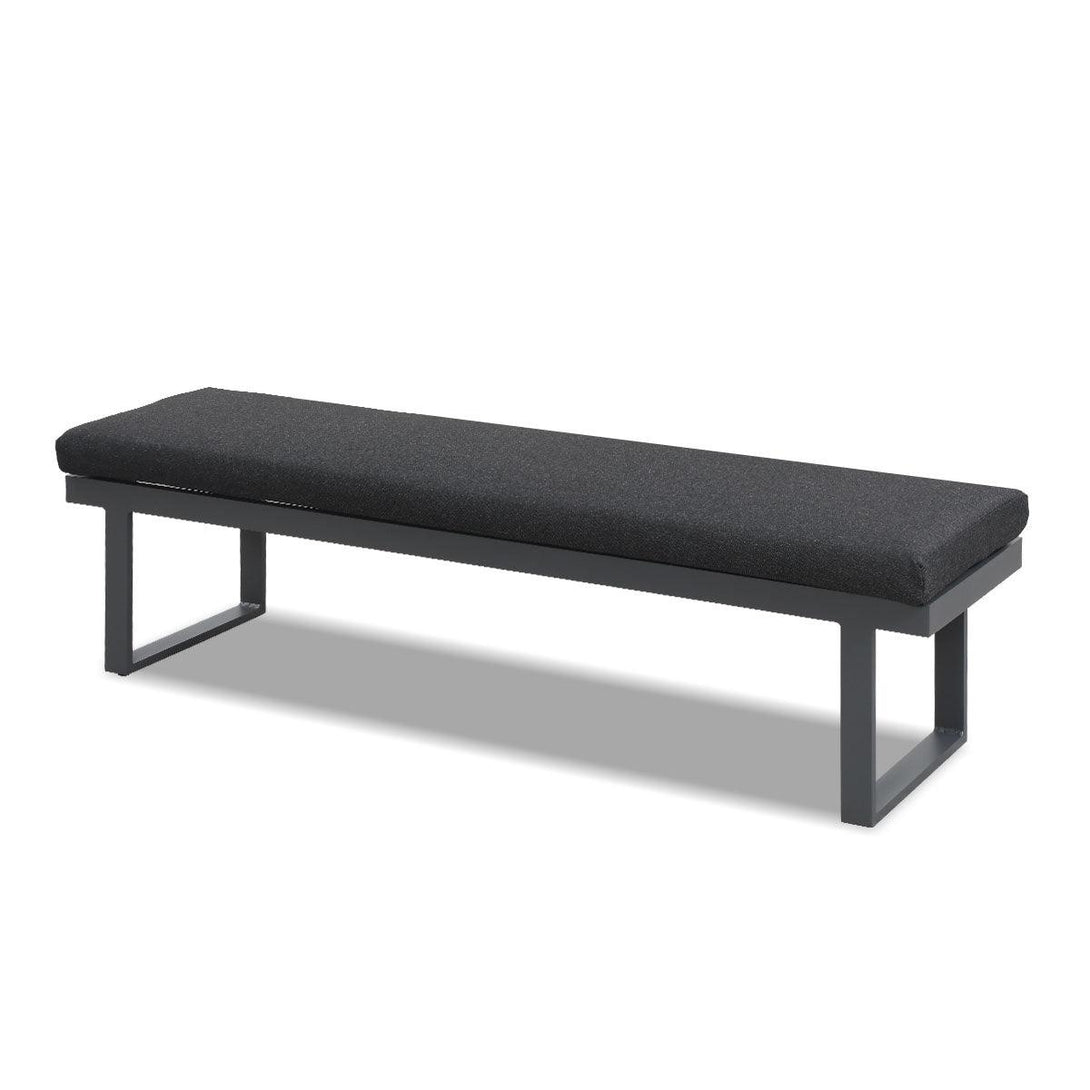 Clayton Charcoal Aluminium Outdoor Bench with Dark Grey Cushion (Set of Two) - Moda Living